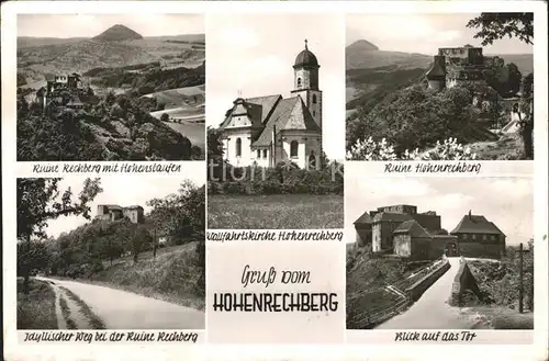Hohenrechberg Wallfahrtskirche Ruine Rechberg mit Hohenstaufen  Kat. Schwaebisch Gmuend