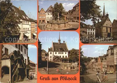 Poessneck Schuhgasse Markt Rathaus  Kat. Poessneck