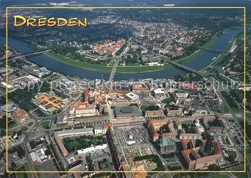 Dresden Fliegeraufnahme mit Elbpartie Kat. Dresden Elbe