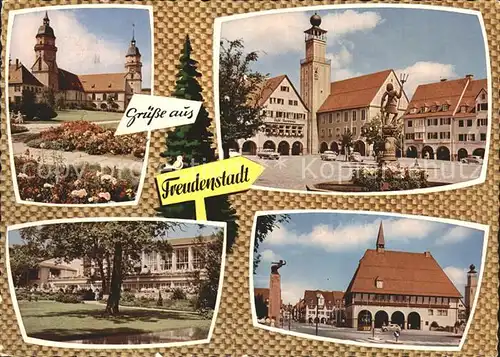 Freudenstadt Neptunbrunnen Stadtkirche Kurhaus Stadthalle Kat. Freudenstadt