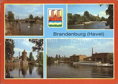 Brandenburg Havel Jahrtausendbruecke Salzhofufer Steintor mit Bruecke Kat. Brandenburg