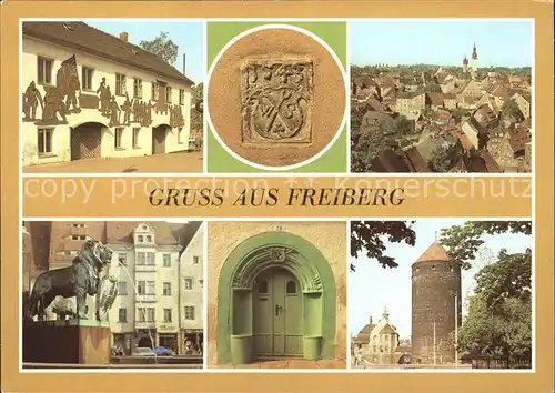 Freiberg Sachsen Methusalemer Bergschmiede Huettensymbol Brunnen Otto der Reiche Kat. Freiberg