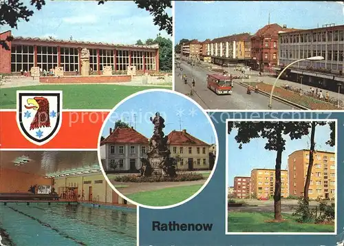 Rathenow Volksschwimmbad Denkmal des Kurfuersten Bruno Baum Ring Kat. Rathenow