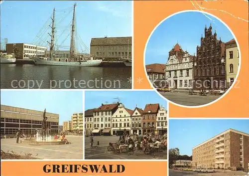 Greifswald Mecklenburg Vorpommern Platz der Freundschaft Hotel Boddenhus Kat. Greifswald