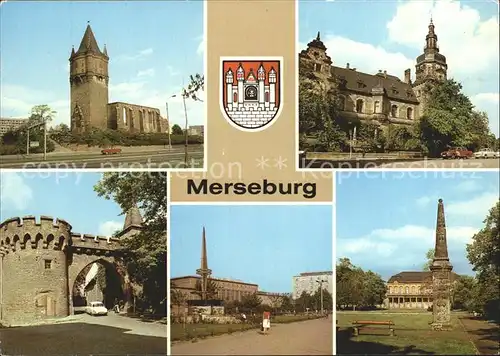 Merseburg Saale Krummes Tor Kirchenruine Schlossgarten Kat. Merseburg