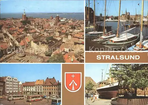 Stralsund Mecklenburg Vorpommern Hafen Fliegeraufnahme Meereskundemuseum Kat. Stralsund