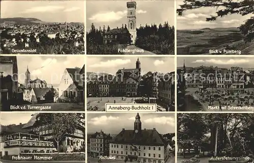 Annaberg Buchholz Erzgebirge Poehlberghaus Frohnauer Hammer Auferstehungslinde Rathaus Kat. Annaberg