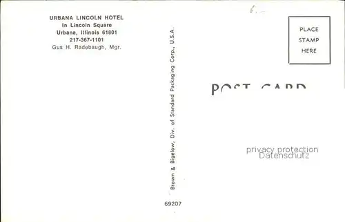 Urbana Illinois Urbana Lincoln Hotel Lincoln Room  Kat. Urbana