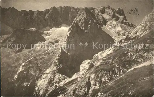 Zugspitze Riffelscharte Blick vom Hoellental  Kat. Garmisch Partenkirchen