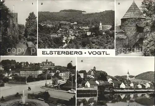 Elsterberg Vogtland Burgruine Turm Haupttor Burgruine August Bebel Bruecke Kat. Elsterberg Vogtland