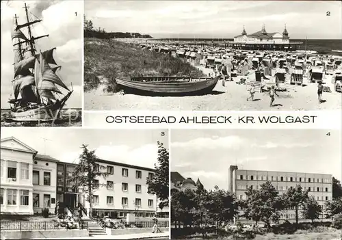 Ahlbeck Ostseebad Erholungsheim Ferienglueck und Max Kreuziger Seebruecke Kat. Heringsdorf Insel Usedom