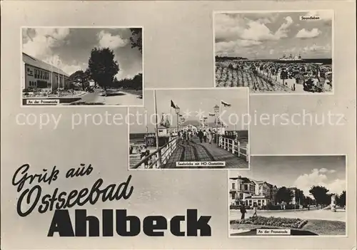 Ahlbeck Ostseebad Promenade Seebruecke Strand Gaststaette Kat. Heringsdorf Insel Usedom