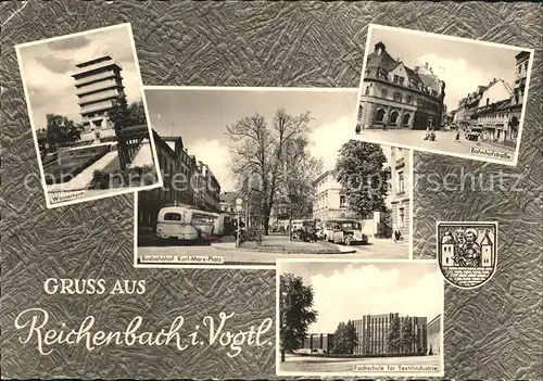 Reichenbach Vogtland Bahnhofstrasse Busbahnhof Fachschule fuer Textilindustrie Kat. Reichenbach