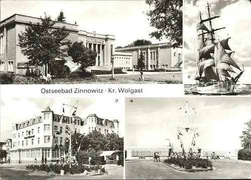 Zinnowitz Ostseebad Kurhaus Heim Glueck auf Segelschulschiff Wilhelm Pieck