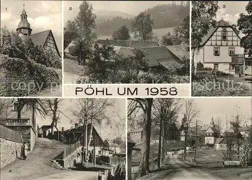 Poehl Vogtland Kirche Gasthaus Zum Triebtal Gansmuehle Kat. Poehl Vogtland