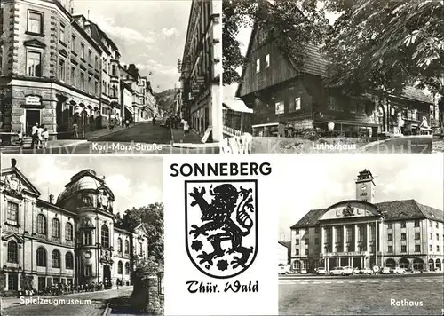 Sonneberg Thueringen Rathaus Karl Marx Strasse Lutherhaus Spielzeugmuseum  Kat. Sonneberg