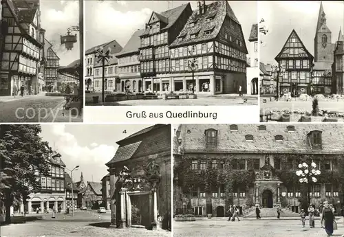 Quedlinburg Markt Marktkirchhof Rathaus  Kat. Quedlinburg