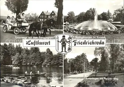 Friedrichroda Pony Springbrunnen Kurpark Gondelteich  Kat. Friedrichroda