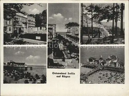 Sellin Ruegen Kurhaus Wilhelm Strasse Seebruecke  Kat. Sellin Ostseebad