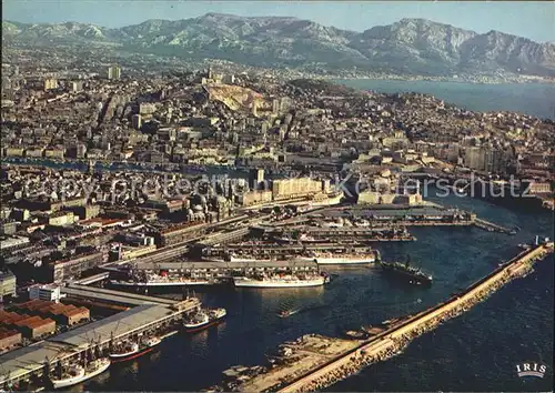 Marseille Fliegeraufnahme Hafengebiet Joliette Notre Dame de la Garde  Kat. Marseille
