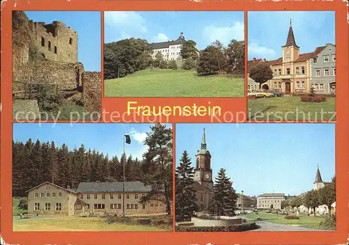Frauenstein Sachsen Burgruine Schloss Rathaus  Kat. Frauenstein Sachsen