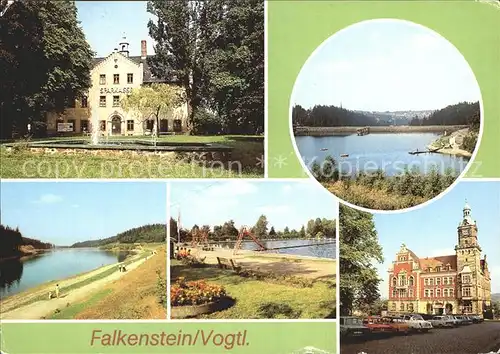 Falkenstein Vogtland Schloss Talsperre Sperrmauer Rathaus  Kat. Falkenstein Vogtland