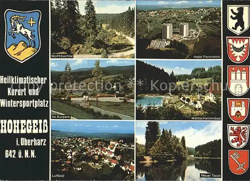 Hohegeiss Harz Fliegeraufnahme Wolfsbachtal Hotel Panoramic Neuer Teich  Kat. Braunlage