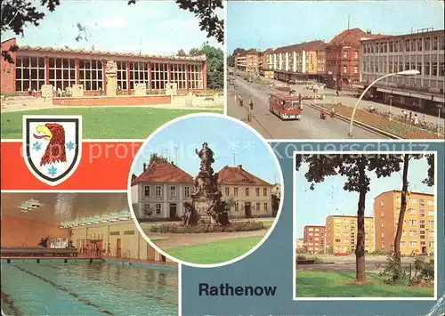 Rathenow Volksschwimmhalle Wilhelm Pieck Strasse Bruno Baum Ring  Kat. Rathenow