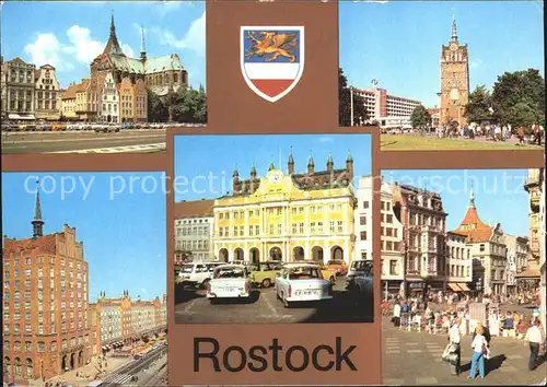 Rostock Mecklenburg Vorpommern Ernst Thaelmann Platz Kroepeliner Tor Rathaus  Kat. Rostock