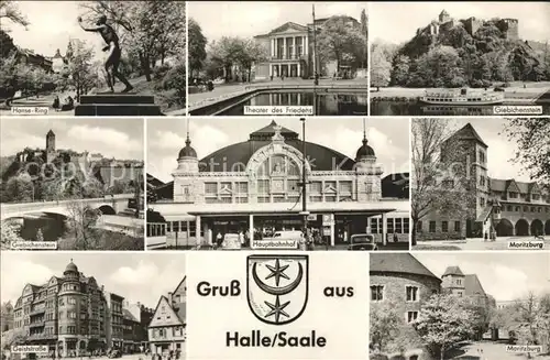 Halle Saale Hansering Theater des Friedens Giebichenstein Hauptbahnhof Moritzburg Geiststr  Kat. Halle