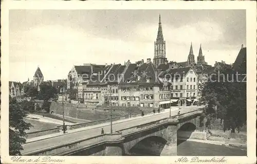 Ulm Donau alte Donaubruecke Muenster Kat. Ulm