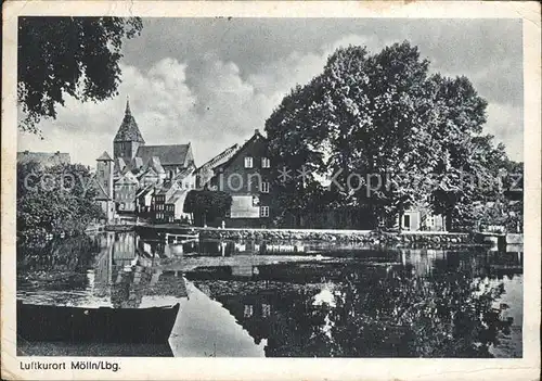 Moelln Lauenburg Muehlenteich mit Dom Kat. Moelln