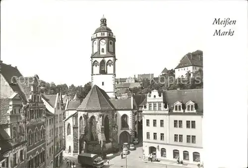 Meissen Elbe Sachsen Markt und Frauenkirche Kat. Meissen