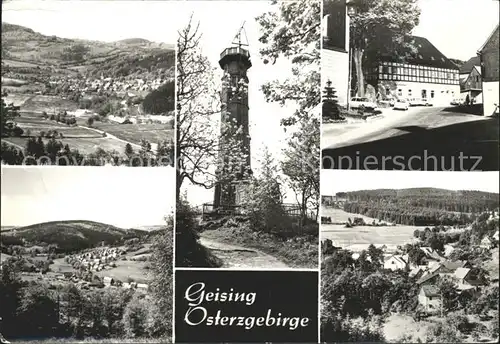 Geising Erzgebirge Total und Teilansichten Aussichtsturm Kat. Geising Osterzgebirge