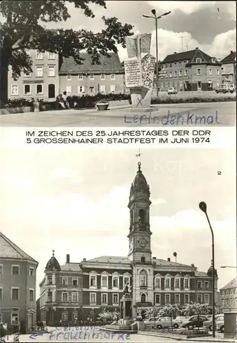 Grossenhain Sachsen Stadtfest Lenindenkmal Rathaus Markt Kat. Grossenhain