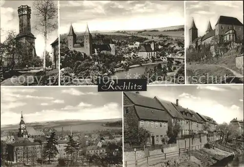 Rochlitz Sachsen Aussichtsturm Panorama Schloss Teilansicht Kat. Rochlitz