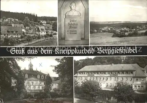 Berggiesshuebel Teilansicht Panorama Kurhaus Grabstein Sebastian Kneipp Kat. Bad Gottleuba Berggiesshuebel