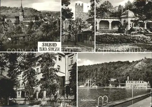 Bad Sulza Ortsblick Sonnenburg Trinkhalle Sanatorium Schwimmbad Kat. Bad Sulza