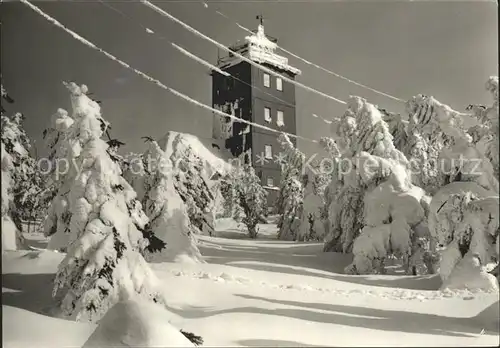 Oberwiesenthal Erzgebirge Fichtelberghaus im Winter Kat. Oberwiesenthal