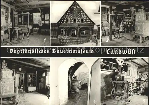 Landwuest Vogtlaend Bauernmuseum Blockstube Russkueche Kammerwagen Kat. Markneukirchen