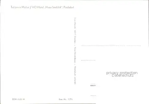 Paulsdorf Dippoldiswalde Talsperre Malter HO Hotel Haus Seeblick Kat. Dippoldiswalde