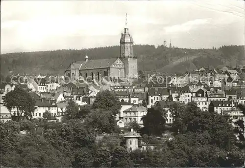 Annaberg Buchholz Erzgebirge Teilansicht mit St Annenkirche Kat. Annaberg
