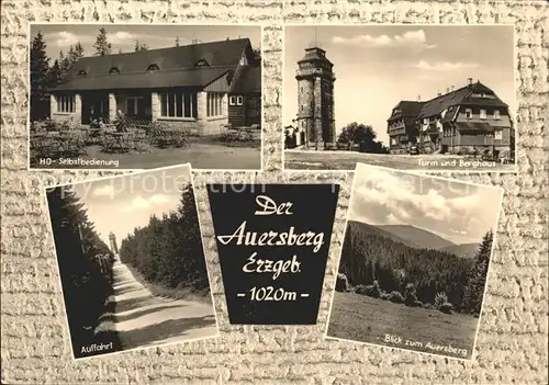 Auersberg Wildenthal HO Selbstbedienung Turm und Berghaus Auffahrt Auersbergblick Kat. Eibenstock