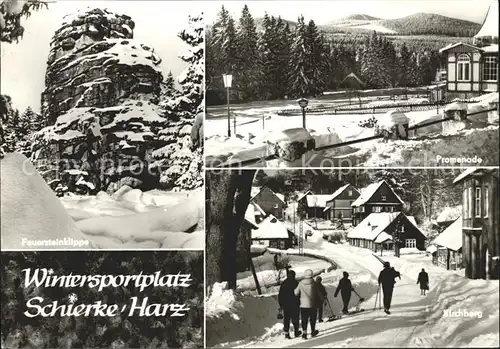 Schierke Harz Feuersteinklippe Promenade Kirchberg Kat. Schierke Brocken