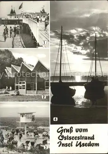 Usedom Seebad Ahlbeck Seebruecke Heringsdorf Ausstellungspavillon Bansin Abendstimmung Kat. Usedom