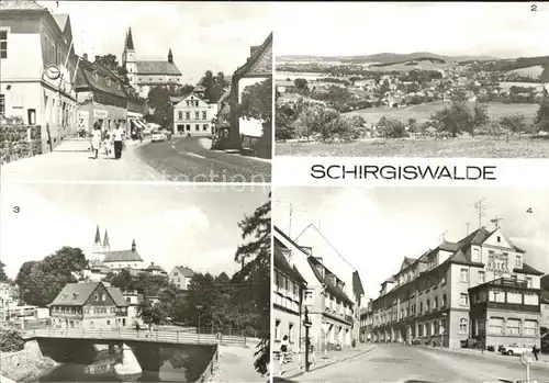 Schirgiswalde Ernst Thaelmann Str uebersicht Teilansicht Obermarkt mit HO Hotel Erbgericht Kat. Schirgiswalde