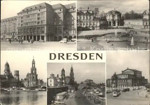 Dresden Teilansichten mit Kirchen Zwinger Kat. Dresden Elbe