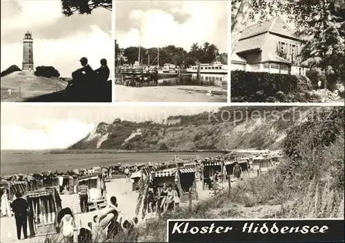 Kloster Hiddensee Leuchtturm Hafenpartie Strand Steilkueste Kat. Insel Hiddensee