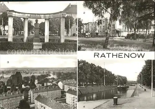 Rathenow Duncker Denkmal Friedrich Ebert Ring Altstadt Schleuse Bruecke des Friedens Kat. Rathenow