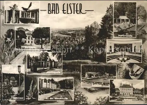 Bad Elster Kurort Elsterbrunnen Kurtheater Quelle Badehaus Wandelhalle Kurhaus Cafe Kat. Bad Elster